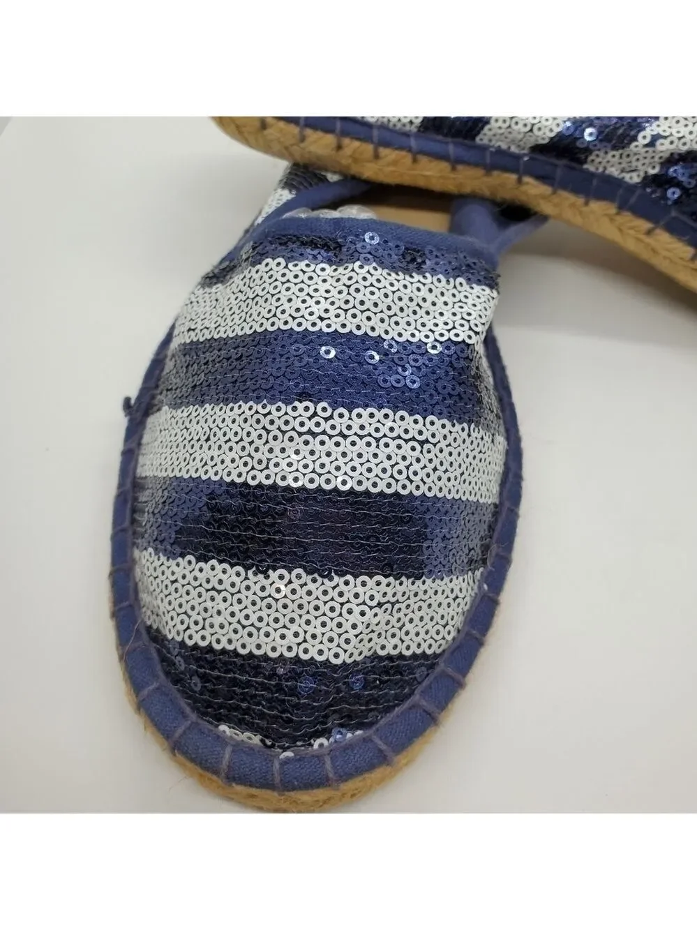 Tamaris sequin espadrilles blue & white